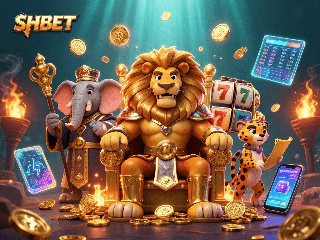 Experience SHBET's thrilling casino world with vibrant characters and immersive gaming elements.