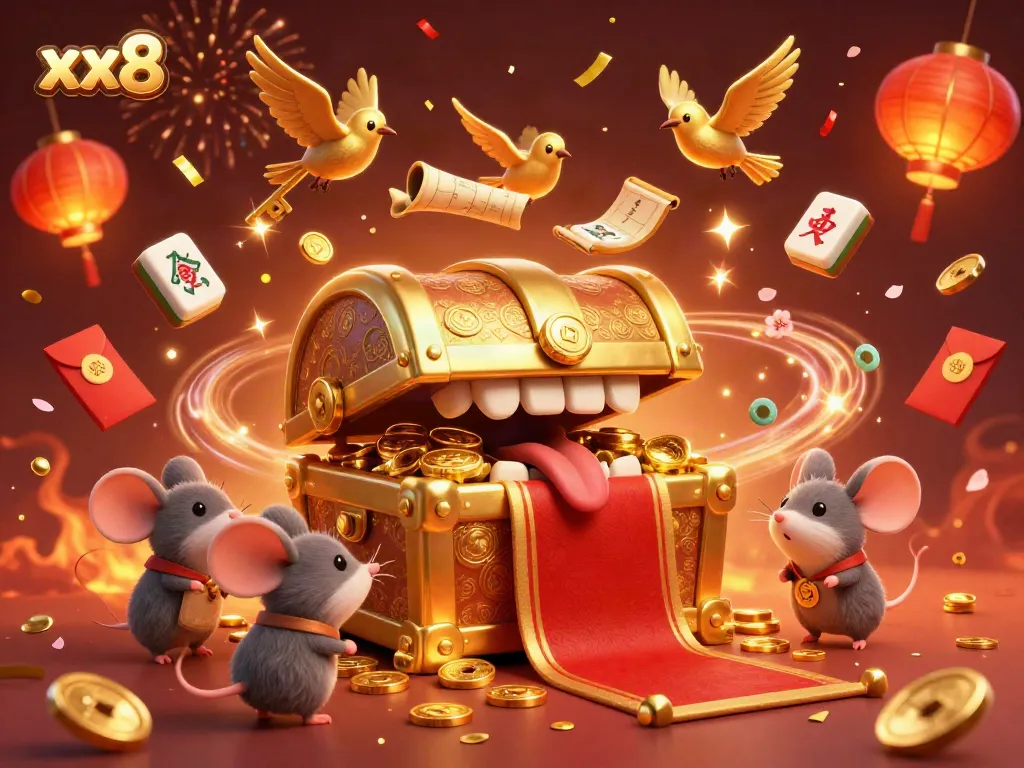 Experience the thrill of xx8 with amazing games and rewards in this vibrant 3D casino illustration.