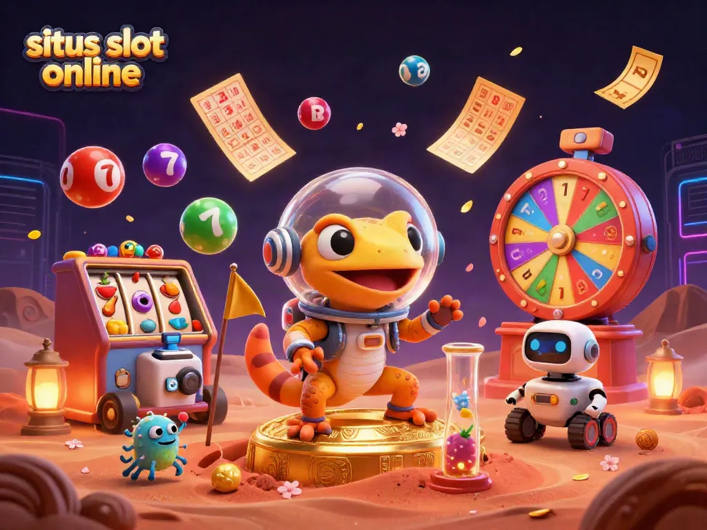 Spin the reels at situs slot online while exploring a vibrant alien casino on Mars.